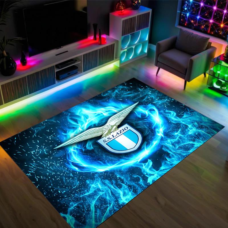 Lazio FC Design Crystal Velvet Carpet Cozy Non?Slip Printed Rug For Bedroom Living Room Entrance