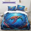 UnderwaterWorld Pattern Bedding Quilt Set Quilt Cover Pillowcase Home Decoration Birthday Gift (1 * Duvet Cover + 2 * Pillowcase, Without Core)