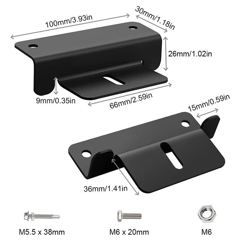 4sets Units Solar Panel Mounting Bracket Kits PV Panel Roof Solar Panel Aluminum Mounting Z Type Bracket For Car Boat RV Yacht 7
