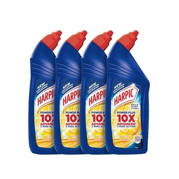 

Harpic Disinfectant Toilet Cleaner Liquid, Lemon - 1 л (Упаковка з 4 шт) | Підходить для унітазів