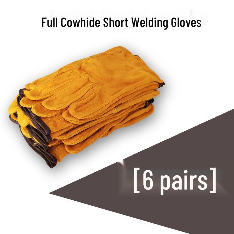 High-Temperature Resistant Cowhide Welding Gloves - Soft, Wear-Resistant, and Anti-Scald Protection for Welders.