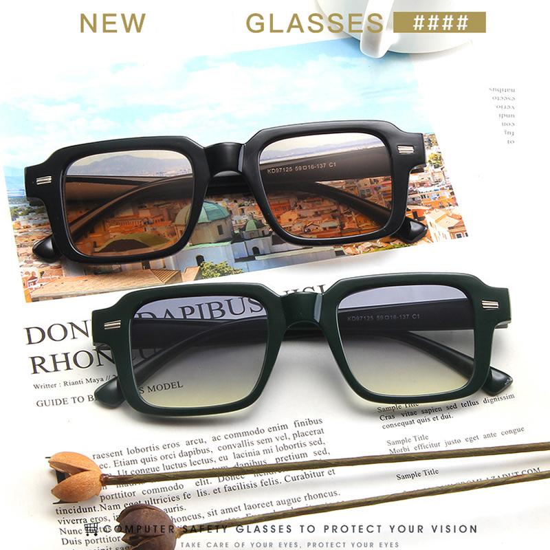 Box Meter Lunettes de soleil cloutées pour femmes, lunettes de soleil rétro pour hommes, lunettes de soleil photo minimalistes, accessoire de mode, non polarisées