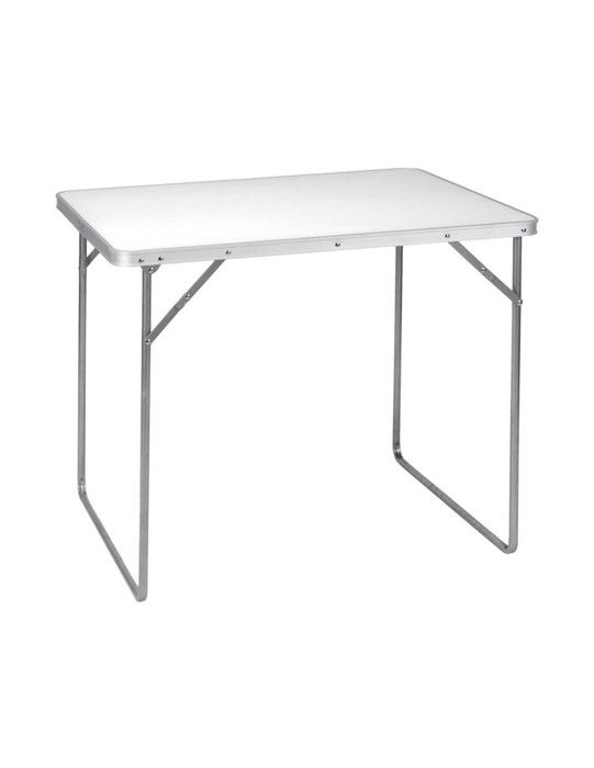 Table de Camping - Aluminium - Pliable - 80x60x69cm - Intérieur/Extérieur - Blanc