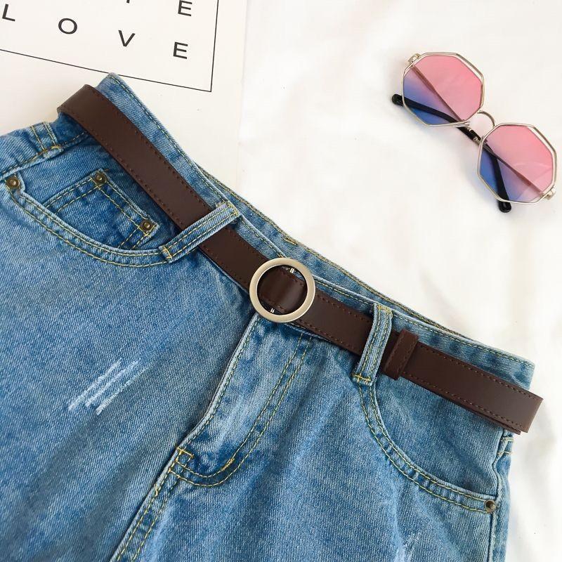 Fashionable No Hole Women's Casual Waist Belt Stylish Simple Pu Material For Everyday Use