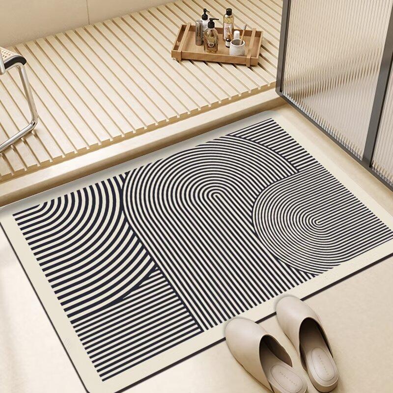 Creamy Air Bathroom Floor Mat Bath Area Moisture Moisture-wicking Quick Drying Dirt Resistant Anti Slip Diatom Mud Soft Pad Foot Pedal Pad