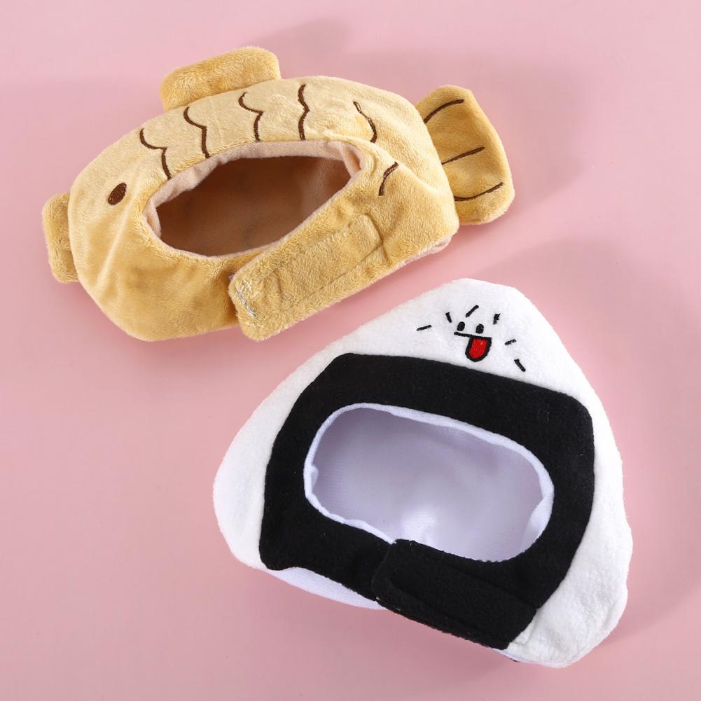 Lovely Cat Hat Soft Dog Hat Adorable Cartoon Taiyaki Shape Pet Dog Cat Headwear  Dress-up