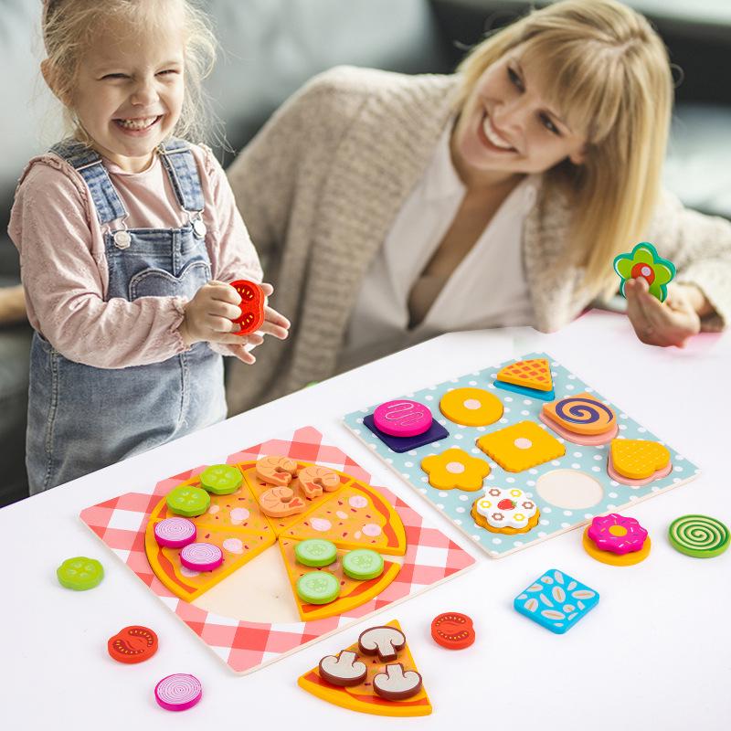 Toddler Pretend Play Pizza & Cookies Velcro Set - Immersive Simulation Toy Gifts
