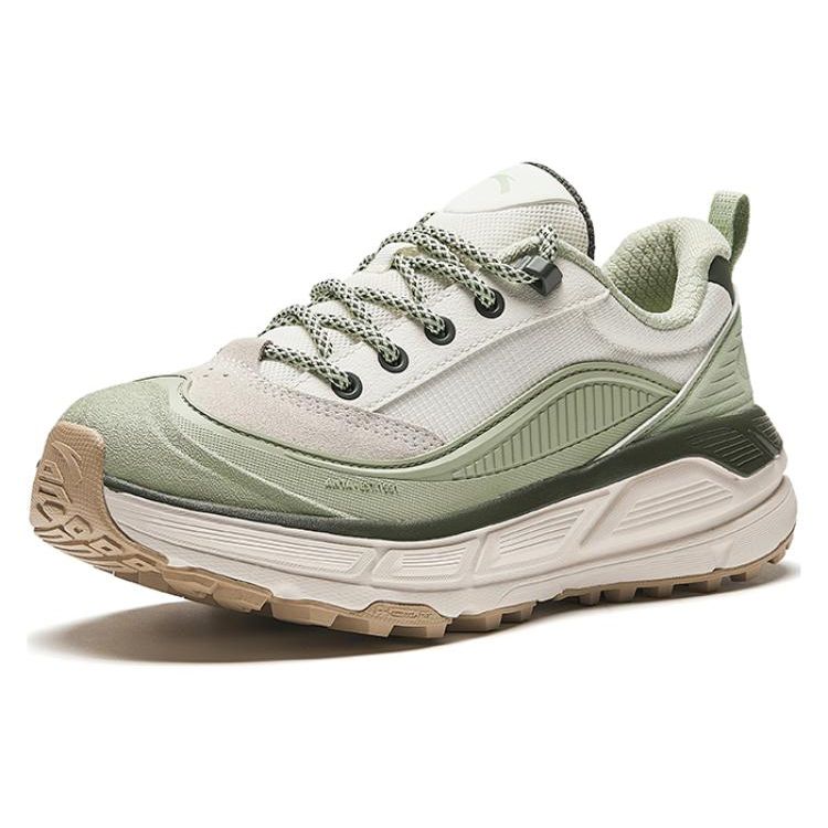 ANTA Women's Explorer Outdoor Hiking Platform Casual Shoes Off White Light Green Dark Green 922418849-2