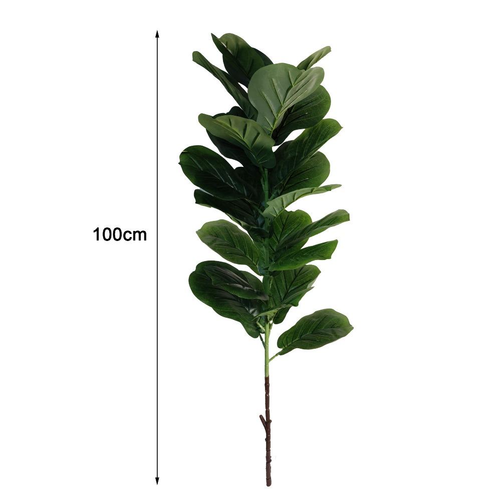 23 Leaves Artificial Ficus Tree Green Plastic Large Artificial Ficus Office Decor