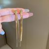 Stylish Silver Needle Earrings with Long Tassels