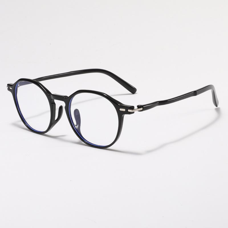 Japanese-style anti-blue light women s black frame ultra-light oval versatile eyeglass frames for men tr Korean Style Glossy black frame