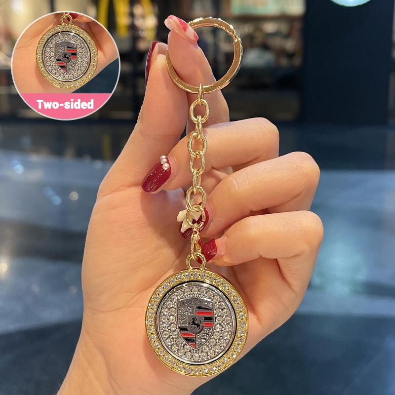 

Fashion Keychains Creative Key Car Keyrings Pendant For Porsche Cayenne Cayman 911 Panamera Macan Taycan Boxster Carrera-GT 918 золотой