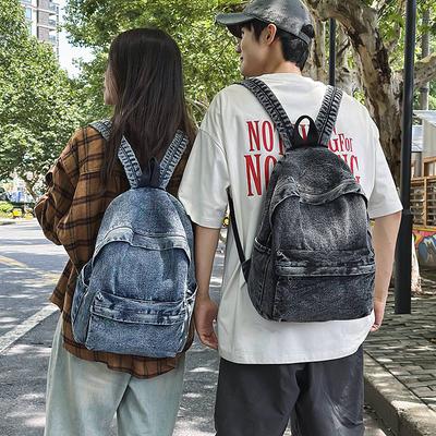 Zaino Scolastico Studente Unisex Denim Zaino Grande Capacità per Studenti delle Scuole Medie