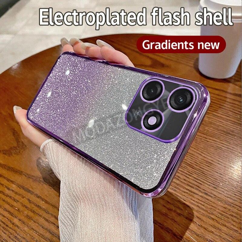 

Чехол для Tecno Spark 10C, гальванический мягкий блестящий чехол из ТПУ для сотового телефона KI5k KI5m, чехол для телефона для девочек и женщин KI5m фиолетовый