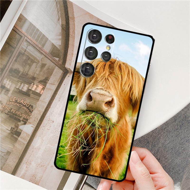 

Cute Highland Cow Phone Case For Samsung Galaxy S25 Ultra S9 S10 S20 FE S21 S22 S23 Plus S24 Ultra Full Cover Galaxy S25Ultra