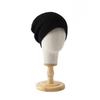 New bright silk wool knitted hat loose big head circumference hat autumn and winter warm cold hat bag head shows small face
