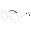 New Stylish Circular Retro Glasses Plain Eyeglasses Women Men Vintage Metal Round Frame Glasses Transparent Lens Quality