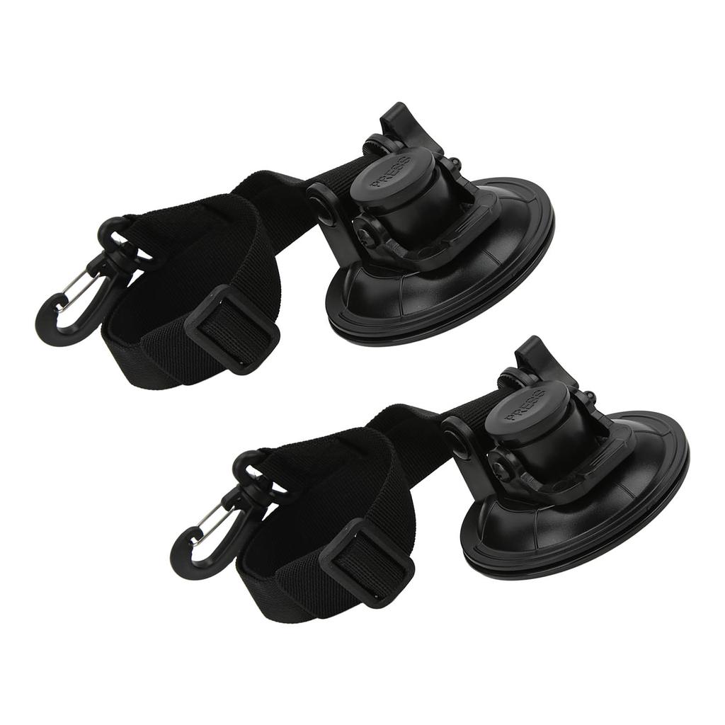 2PCS 9cm Suction Cup Anchor Securing Hook Tie Downs with Carabiner for Car Side Awning