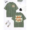 Keep Inspiring Others Creative Star Prints Washed T-Shirt Women Cotton Oversize Tops O-Neck Distressed T Shirt Clothes