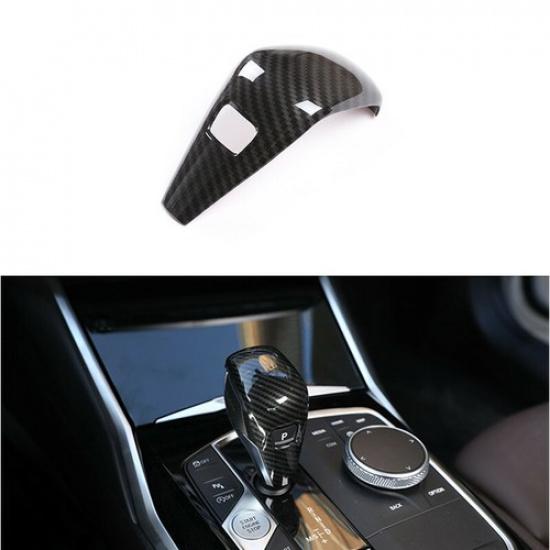 ABS Carbon Fiber Style Car Inner Gear Lever Shift Knob Cover Trim For BMW G20 LB