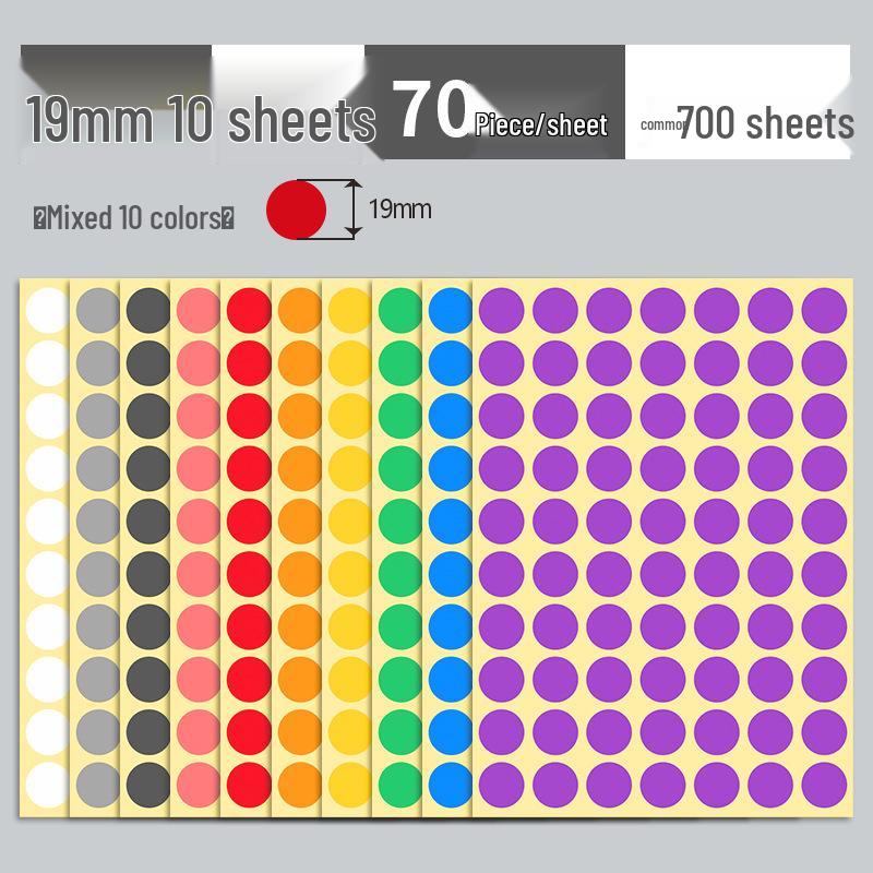 Mixed Color Round Dot Sticker Labels - Available in 10, 16, and 20 Vibrant Colors