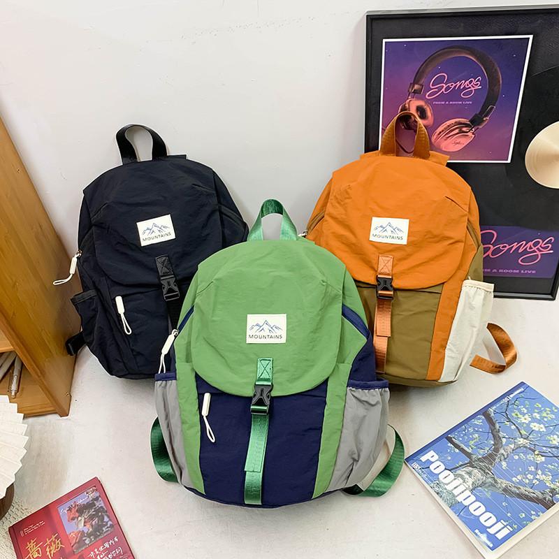 Color Fashionable Blocking Design Children Lightweight Backpack Outdoor For