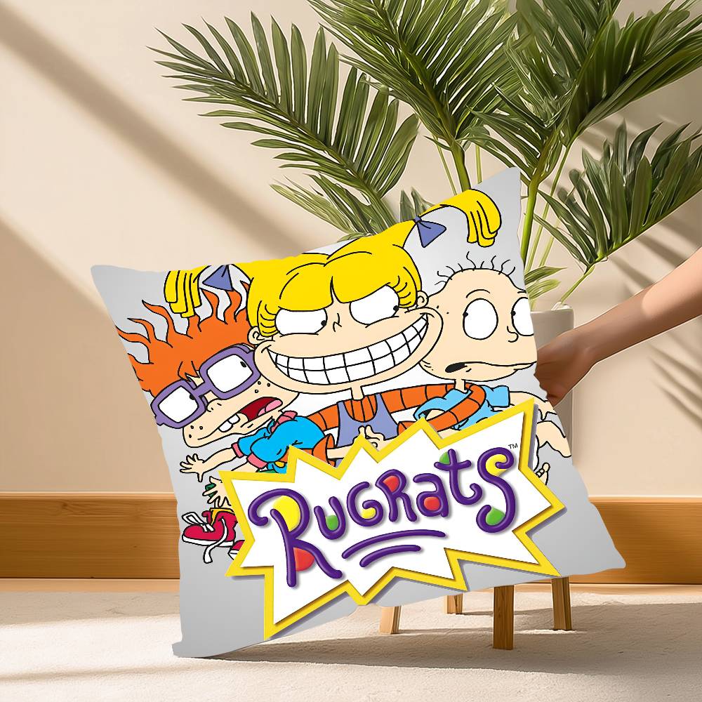 Hot Cartoon R-RugratsS Pillow Case Soft Plush Fabric Double Sided Print Decorative Home Living Room Gift Cushion