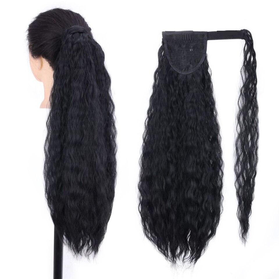 LUPU Synthetic Super Long Straight Drawstring Ponytail Hairpiece High Temperature Fiber Clip In Hair Extensions Pony Tail