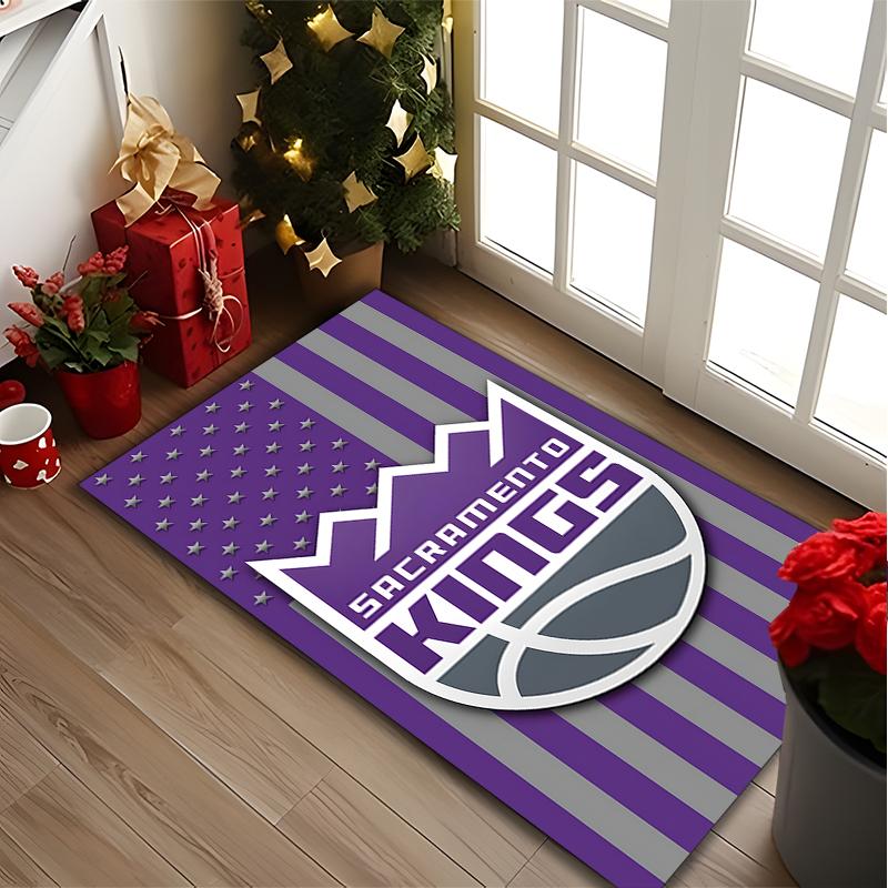 1pc Office Carpet, Kings Basketball Chair Rug, Living Room Printed Area Rug, Home Chair Floor Mat