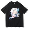Genshin Impact T-shirt Women Clothes Fashion Harajuku Funny Kawaii Neuvillette Print Short Sleeve Tee Shirt Anime Clothing Tops