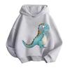 New Cartoon Dinosaur Print Children's Hooded Sweatshirt Boy Girl Autumn Winter Daily Outdoor Casual Wear Loose Warm Sportswear