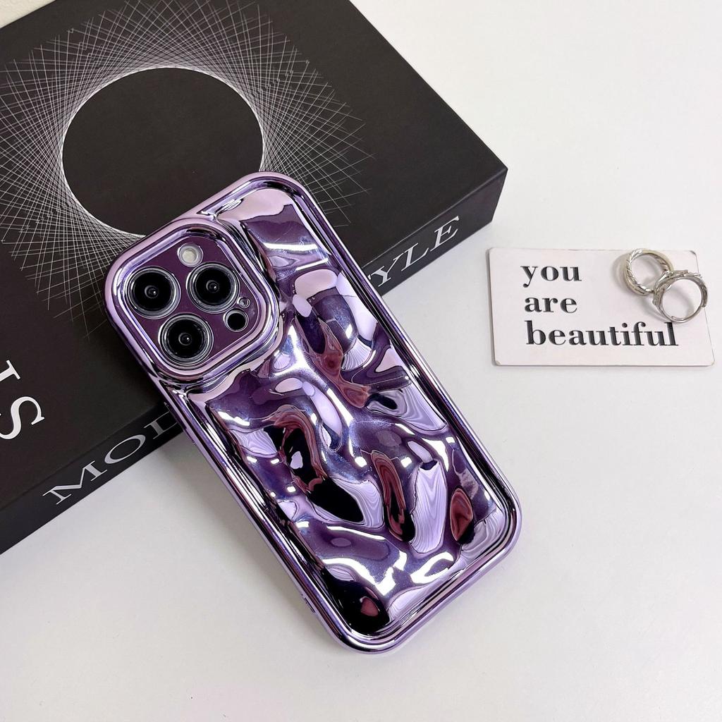Electroplated Meteorite Pattern Is Suitable for iPhone16Pro Max Mobile Phone Case Apple 17 New 14/15 Niche High-end Sense