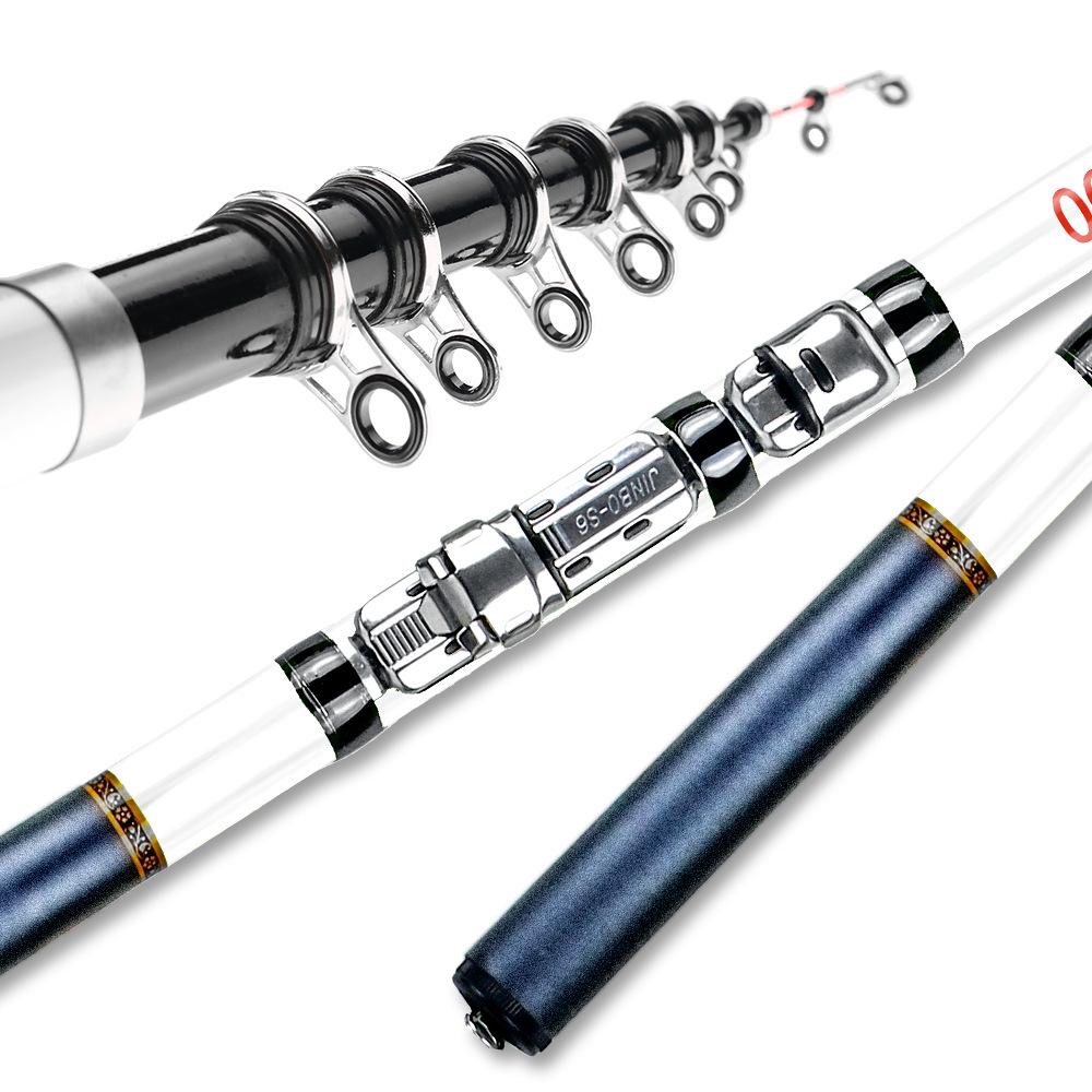 JOSBY Ultralight Telescopic Carbon Fiber Spinning Rod - Portable Fishing Rod for Travel (3.0m/2.7m/2.4m)