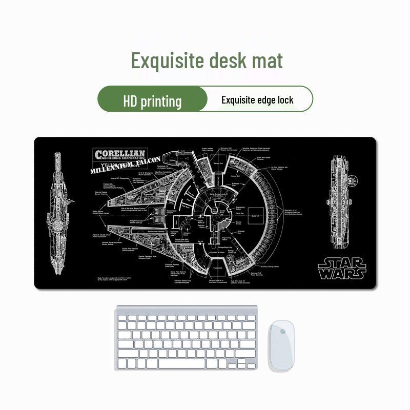 

Anime Large Gaming Mouse Pad with Lock-edge - Thickened Table Mat for Keyboard and Mouse Black and White Fluid