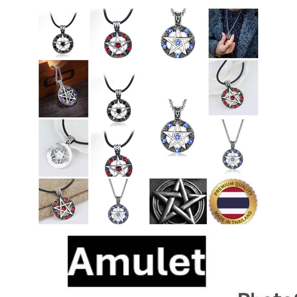 Pentagram Pentacle Satanic Satan Devil Occult Magic Demon Goth Rock Unisex Supernatural Necklace Pendant Vintage Protect Witch Talisman Health Jewelry