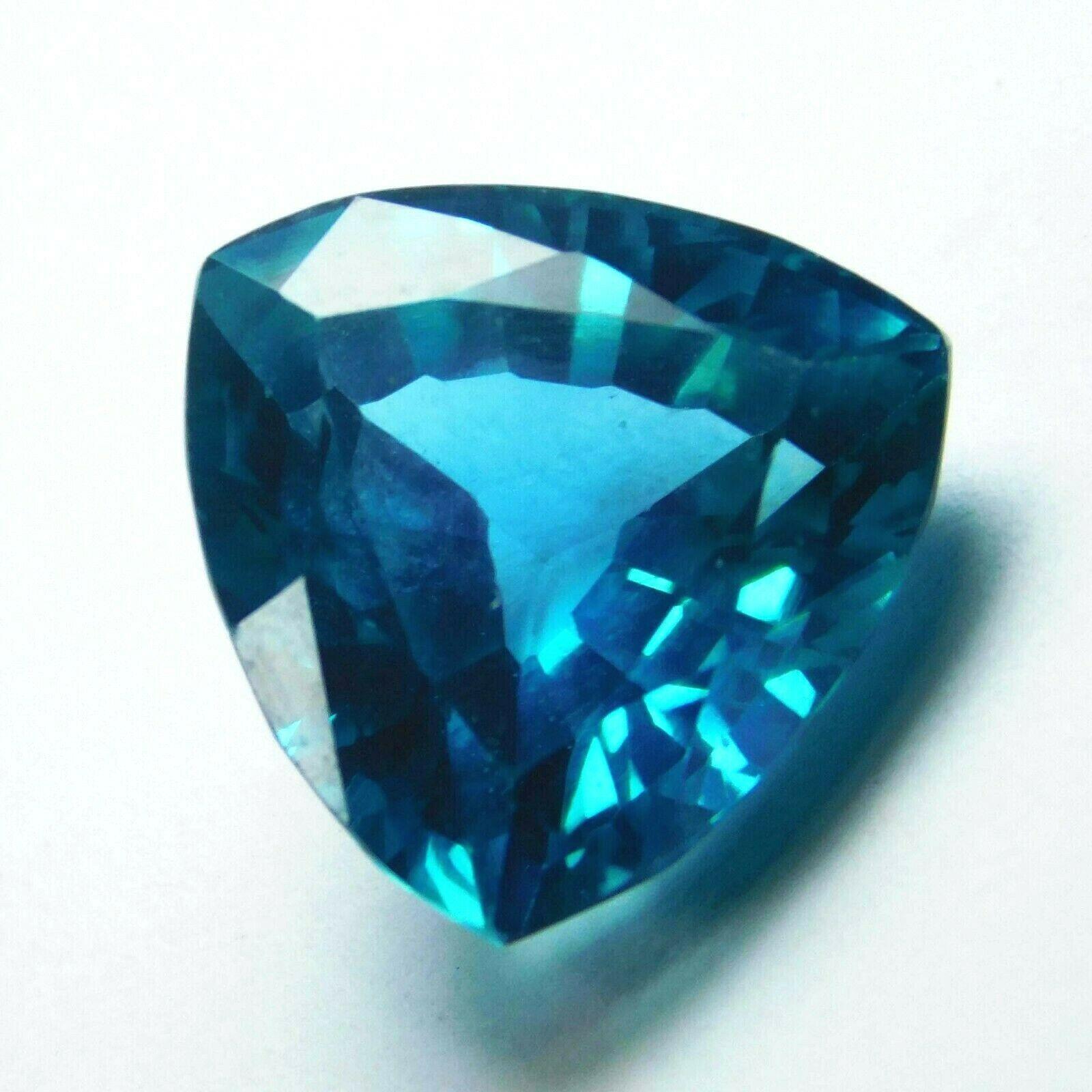 

CERTIFIED 7.37 Ct Natural Lite Blue Trillion Sapphire Rare and Unique Gemstone A-1 12.2 mm Approx. синій