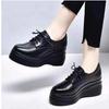 Soft Leather Muffin Bottom Deep Mouth Single Shoes Women 2025 Spring and Autumn New Small Pointed Muffin Shoes Lace Up Small Leather Shoes Women