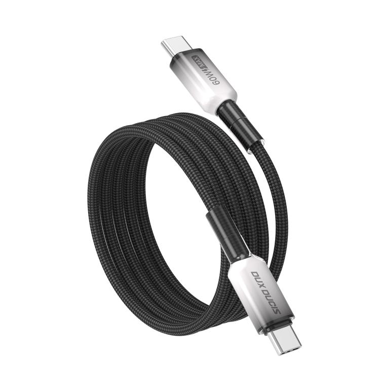 DUX DUCIS WLCM Series 60W Type-C to Type-C Transparent Gradient Braided Data Cable, Length: 1m(Black) 1 meter