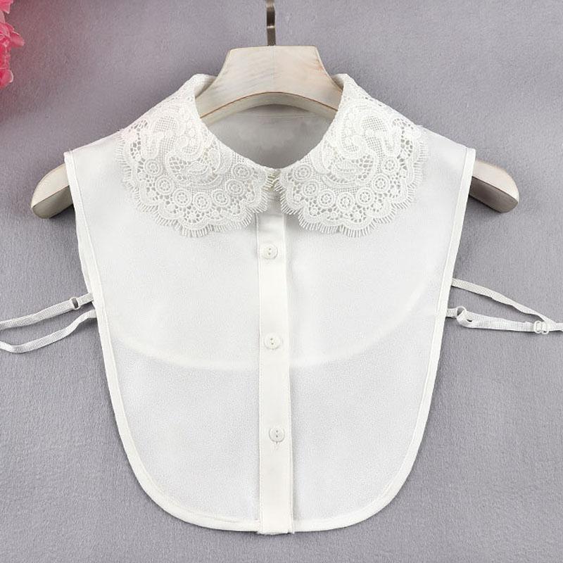 Białe Sztuczne Kołnierzyki Dla Kobiet Krata Klapa Odpinany Kołnierzyk Koszula Koronka Stójka Fałszywy Kołnierzyk Kobieta Zdejmowany Krawat Nep Kraagie