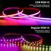 RGB WS2811 IC COB LED Strip Lights 18ft,DC12V Addressable Chasing Color RGB LED Lights,Multicolored Flexible Strips for Party, Decoration, Home DIY