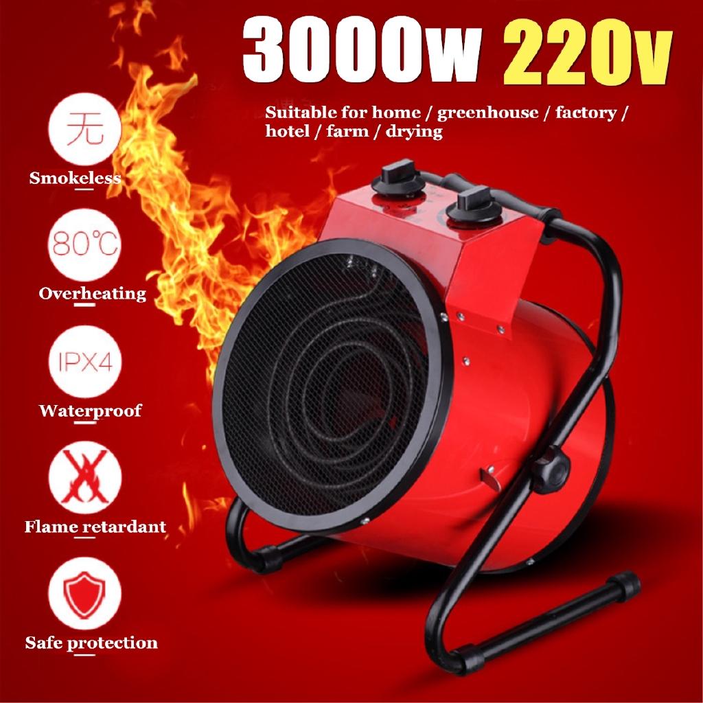 220V 3000W Commercial Warm Heater Blower Air Workshop Space Garage Heating Appliances Industrial Electric Heater Fan