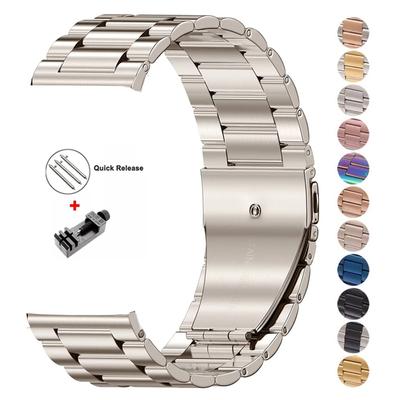 Bracelet en acier inoxydable, 22mm, 20mm, pour Samsung Galaxy 6 3 4 5 5Pro, bracelet métallique classique 47mm, pour Huawei GT 4 46mm Amazfit Bip/GT/GTS/GTR