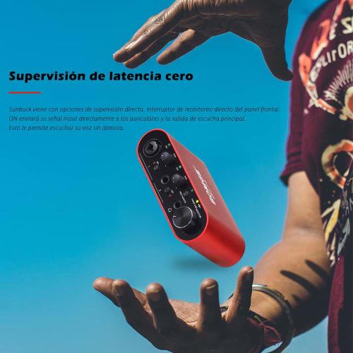 BOMGE BMG11S USB Audio Interface (24-bit/192 kHz), XLR, with 48V Phantom Power ? High-Fidelity, Studio-Quality Recording... (Red)