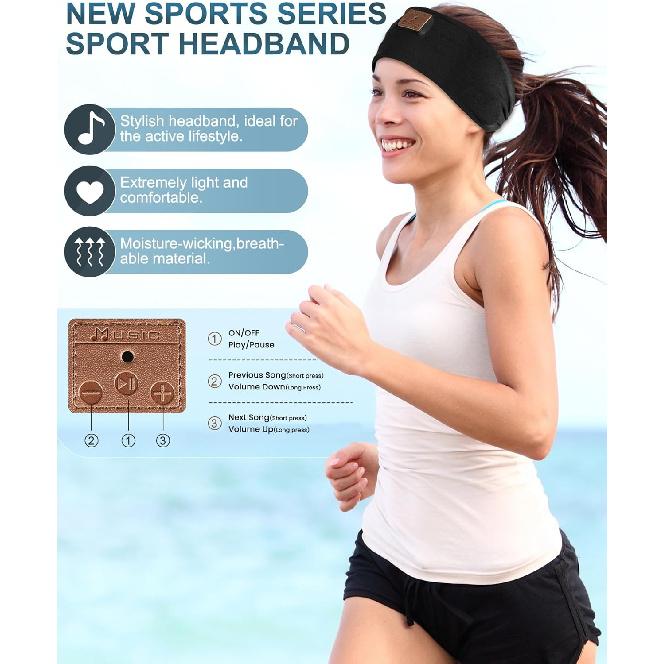 2-Pack Sleeping Headphones, Headband Headphones with Ultra-Thin HD Stereo Speaker, Bluetooth Headband for Sports, Workouts, Insomnia, Yoga, Air