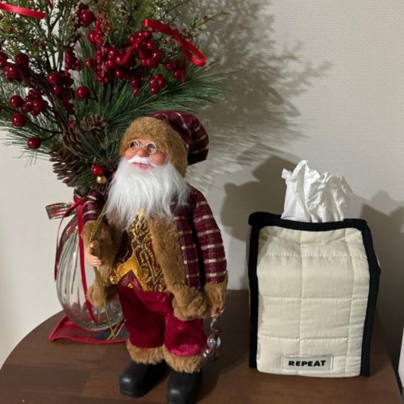 Tissue Paper Storage Box Space-Saving Round Square Roll Paper Tissue Case Table Decor Tissue Bag Living Room Storage Napkin