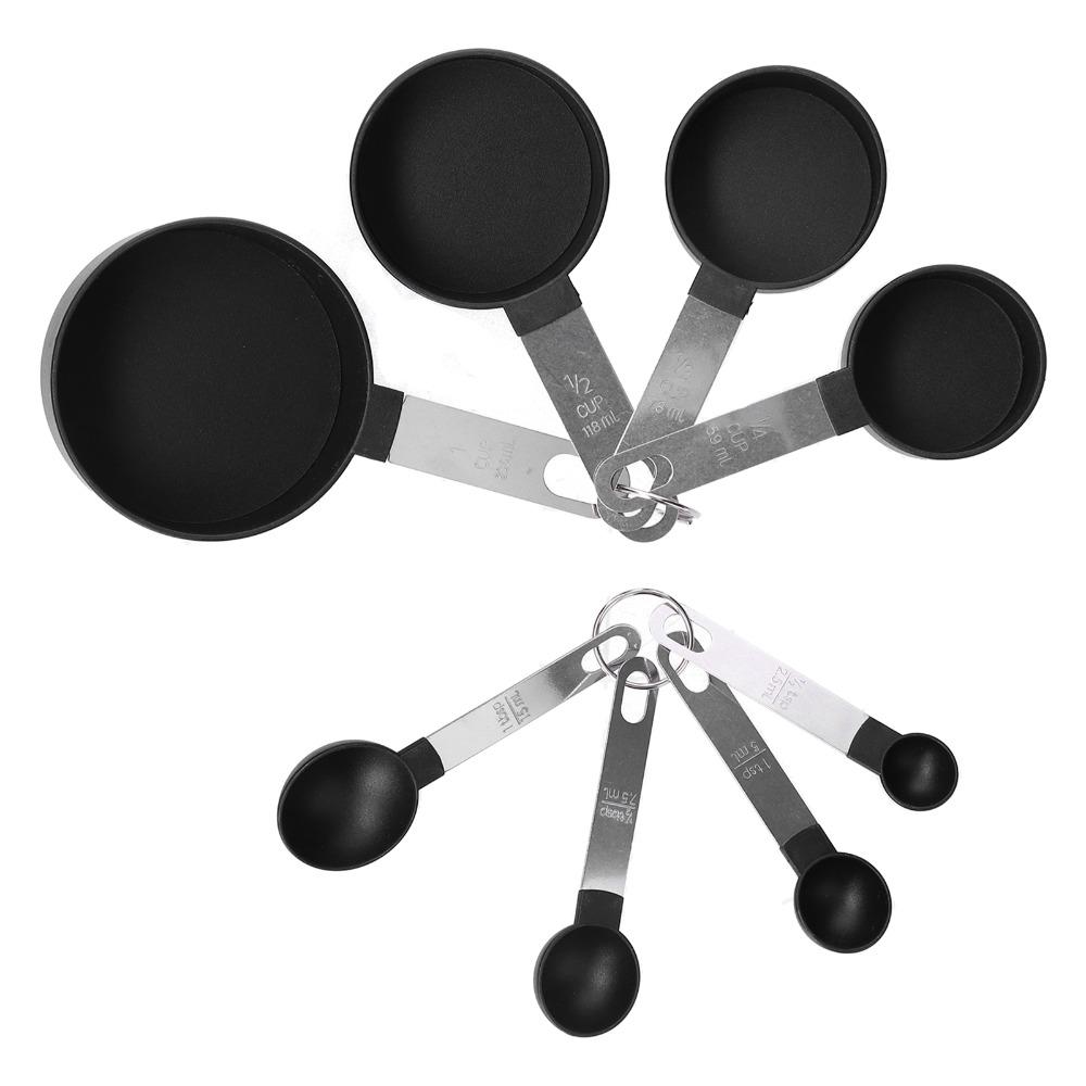 8Pcs Nesting Design Measuring Cup Rustless Steel Handle Baking Measuring Set Home Baking