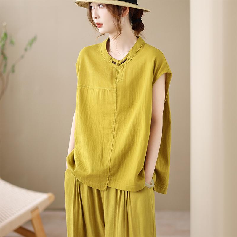 DIMANAF 2026 Plus Size Summer Pants Suits Women Sets Suits Linen Loose Tops Shirts Long Pants Cotton Loose Casual Clothing