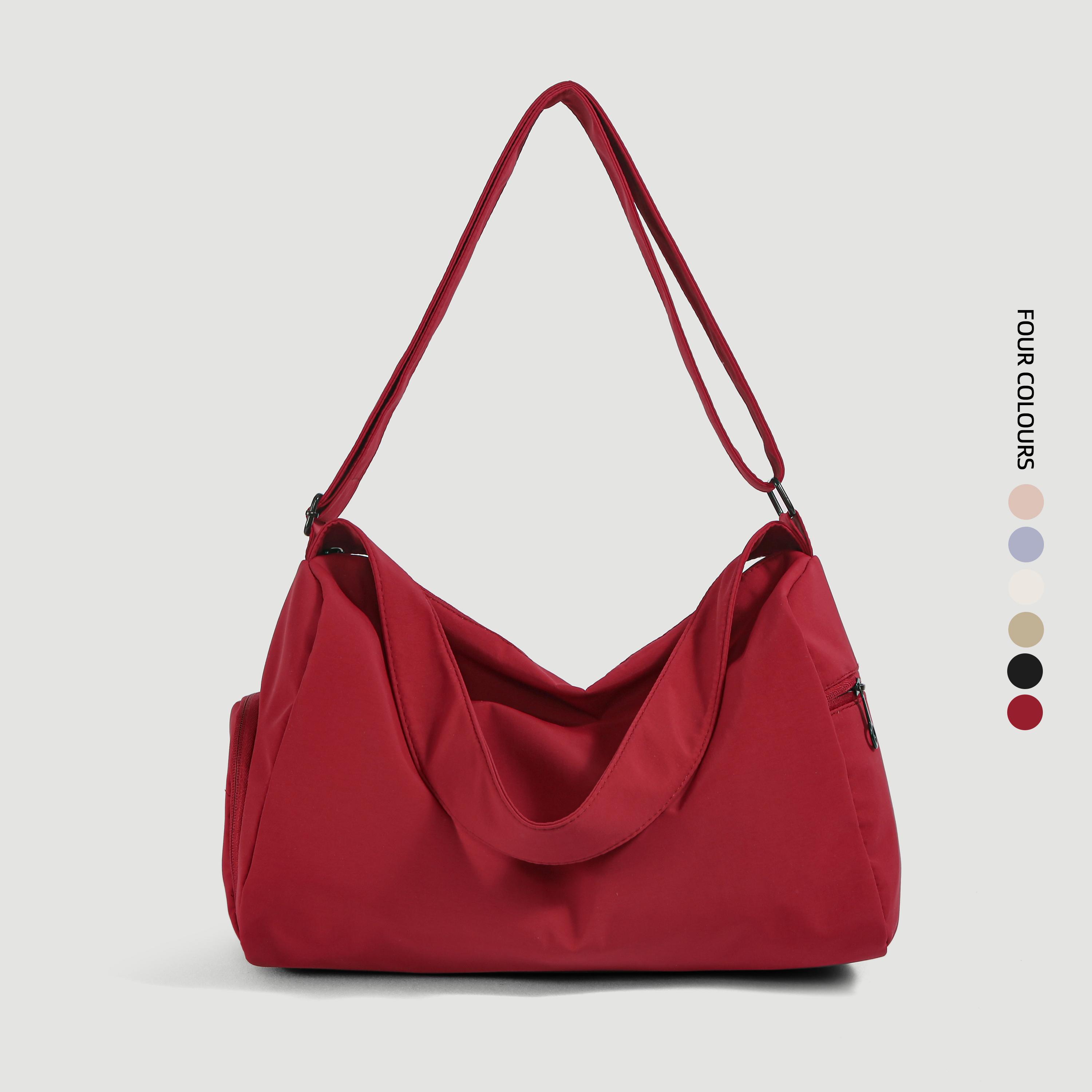 

Fashi Nyl Shoulder Bag Women Casual Lightweight Travel Handbag Tote Ladies Comfortable Crossbody Purse Simple Classic Bags червоний