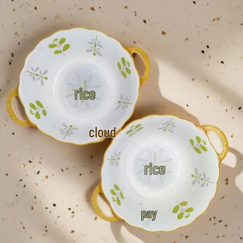 

ZISIZ Fengchun 8-inch Double-Handle Ceramic Noodle Bowl Set