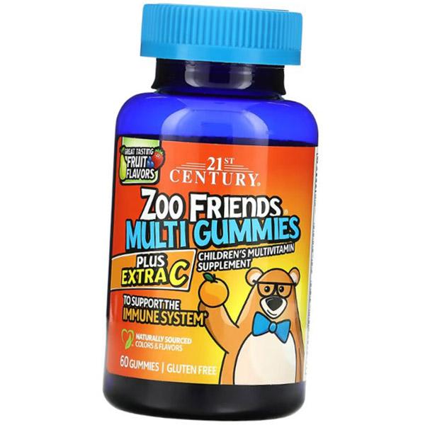 

Детские мультивитамины с витамином С, Zoo Friends Multi Gummies Plus Extra C, 21st Century 60таб Фруктовый (36440107) 60tab Fruit